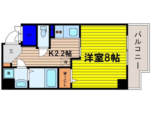 玉造駅 徒歩1分 6階の物件間取画像